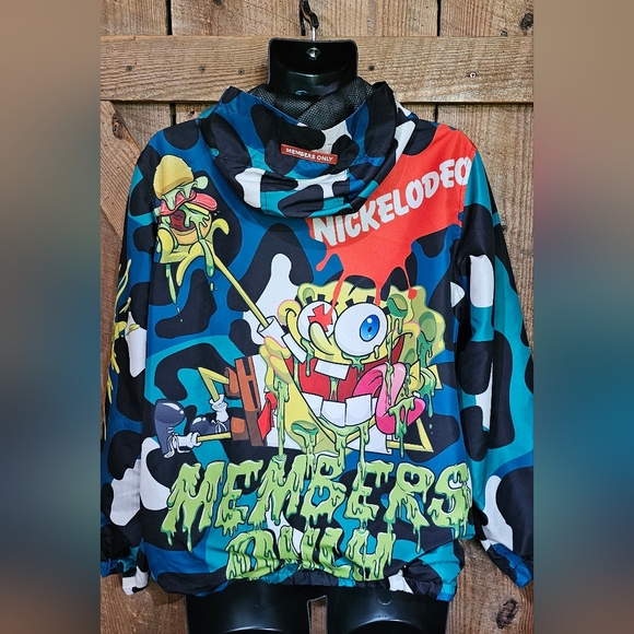 MEMBERS ONLY Nickelodeon RugRats SpongeBob Adult Med Windbreaker Jacket READ - Picture 2 of 16